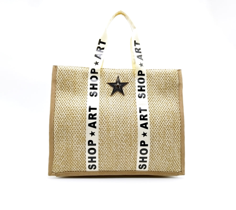 Shop Art Donna Borsa Tote Paglia Grande SAAS230059