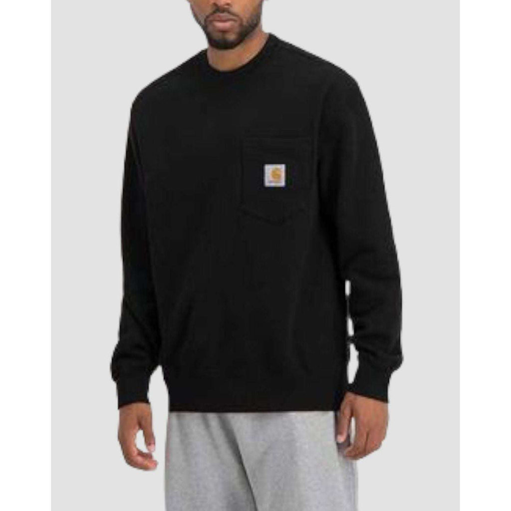 Carhartt Felpa Uomo Girocollo Manica Lunga Sweatshirt Nera