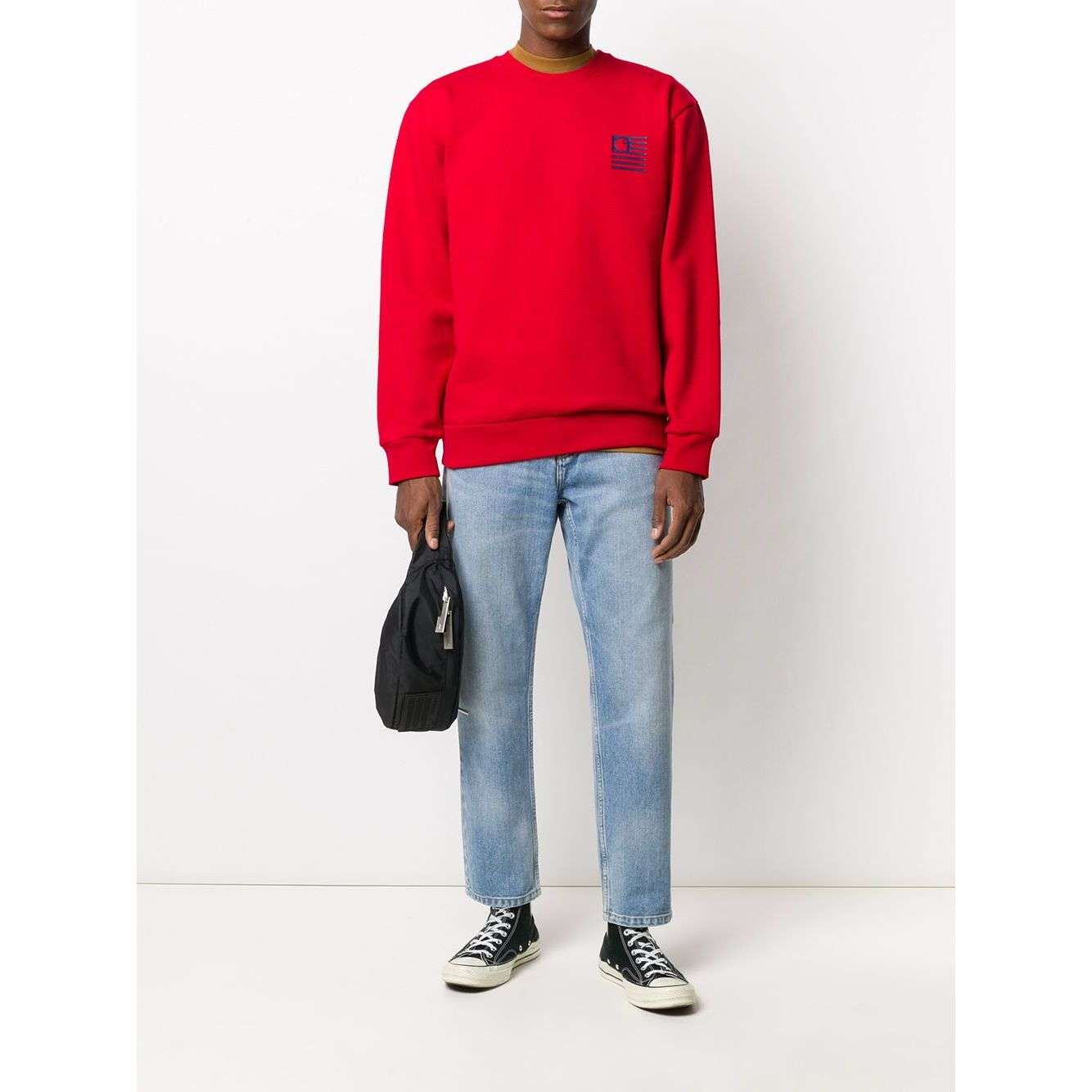 Carhartt Felpa Uomo Girocollo Rossa Rocket