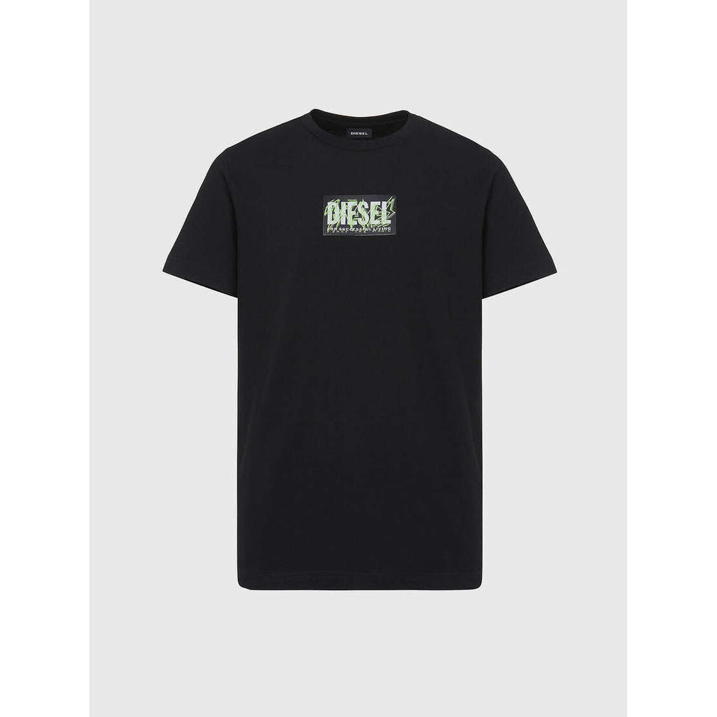 Diesel Uomo T-Shirt T-Diego- N34 Manica Corta Logo Black