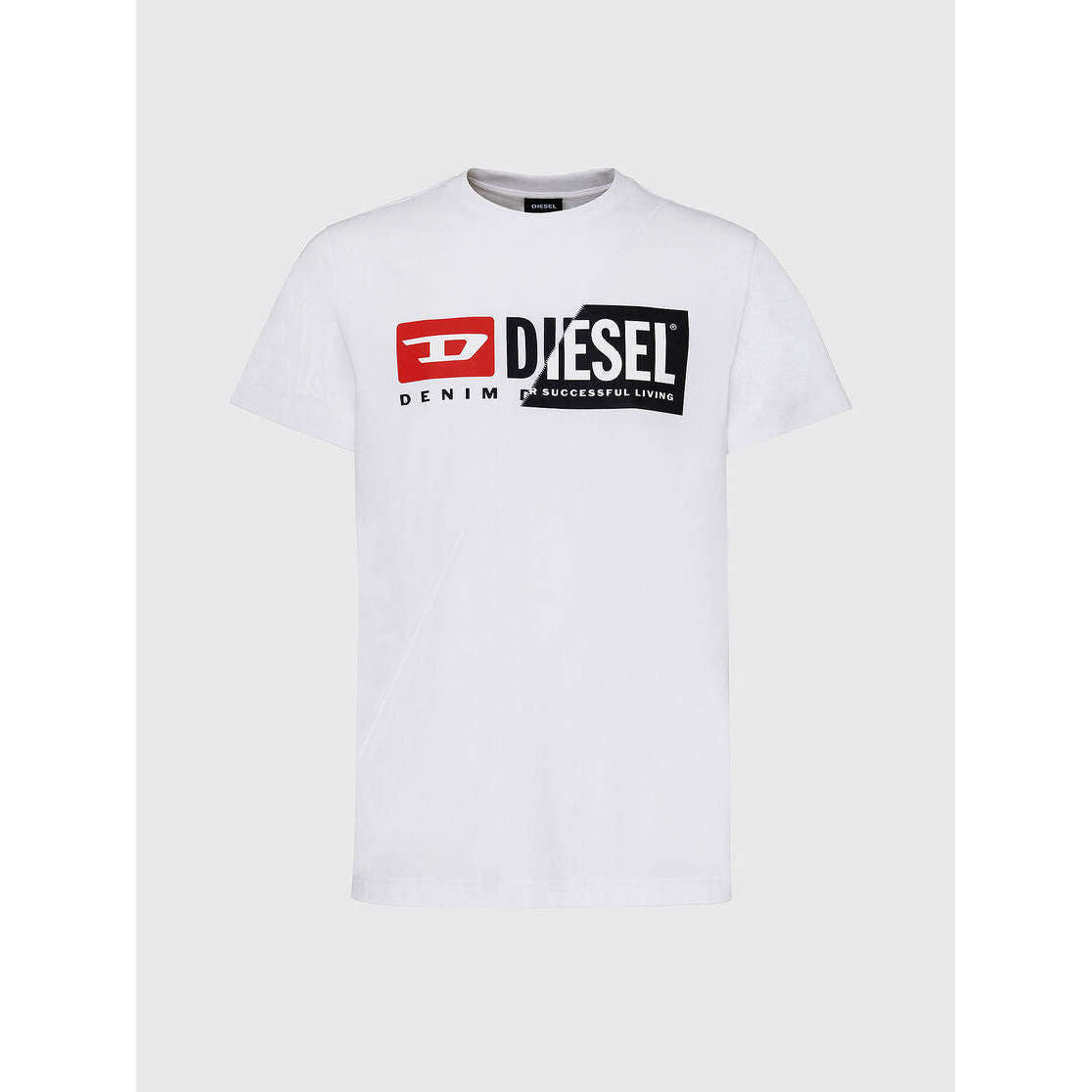 Diesel Uomo T-Shirt T-Diego-Cuty Manica Corta Logo White
