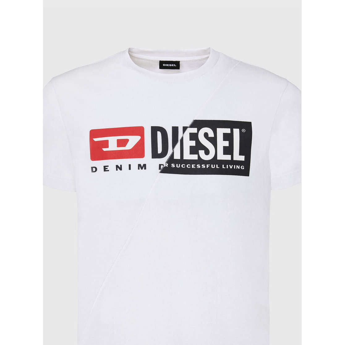 Diesel Uomo T-Shirt T-Diego-Cuty Manica Corta Logo White