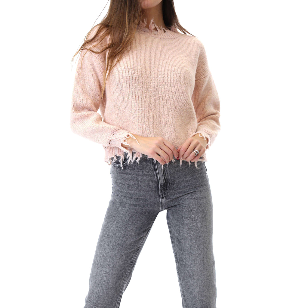 Fabrik London Donna Maglia Pullover Girocollo Shelby Pink