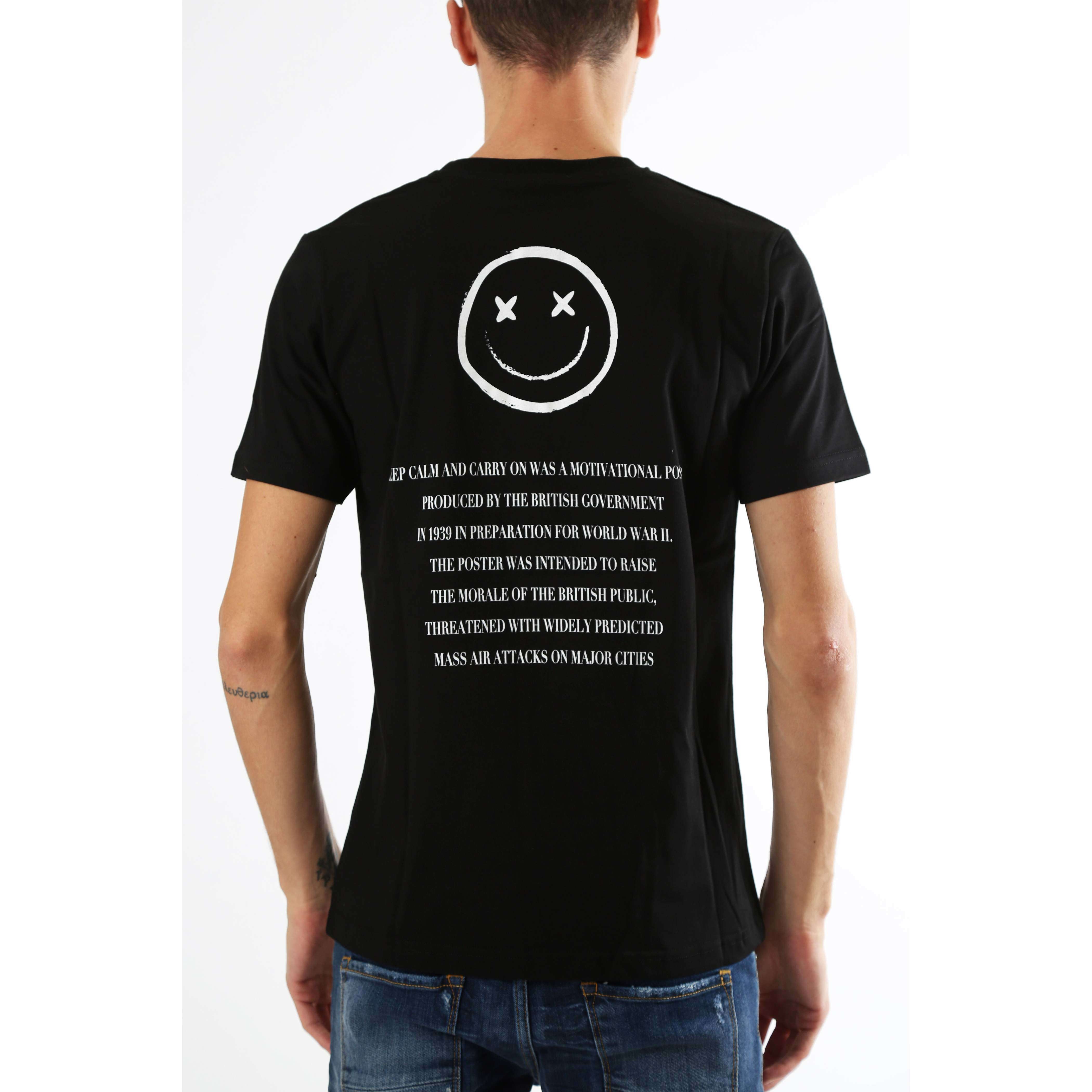 Fabrik London Uomo T-Shirt Smiley Black