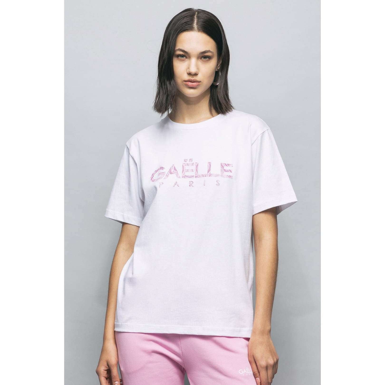 Gaelle Donna T-shirt Bianca loro RosaGBDP16829