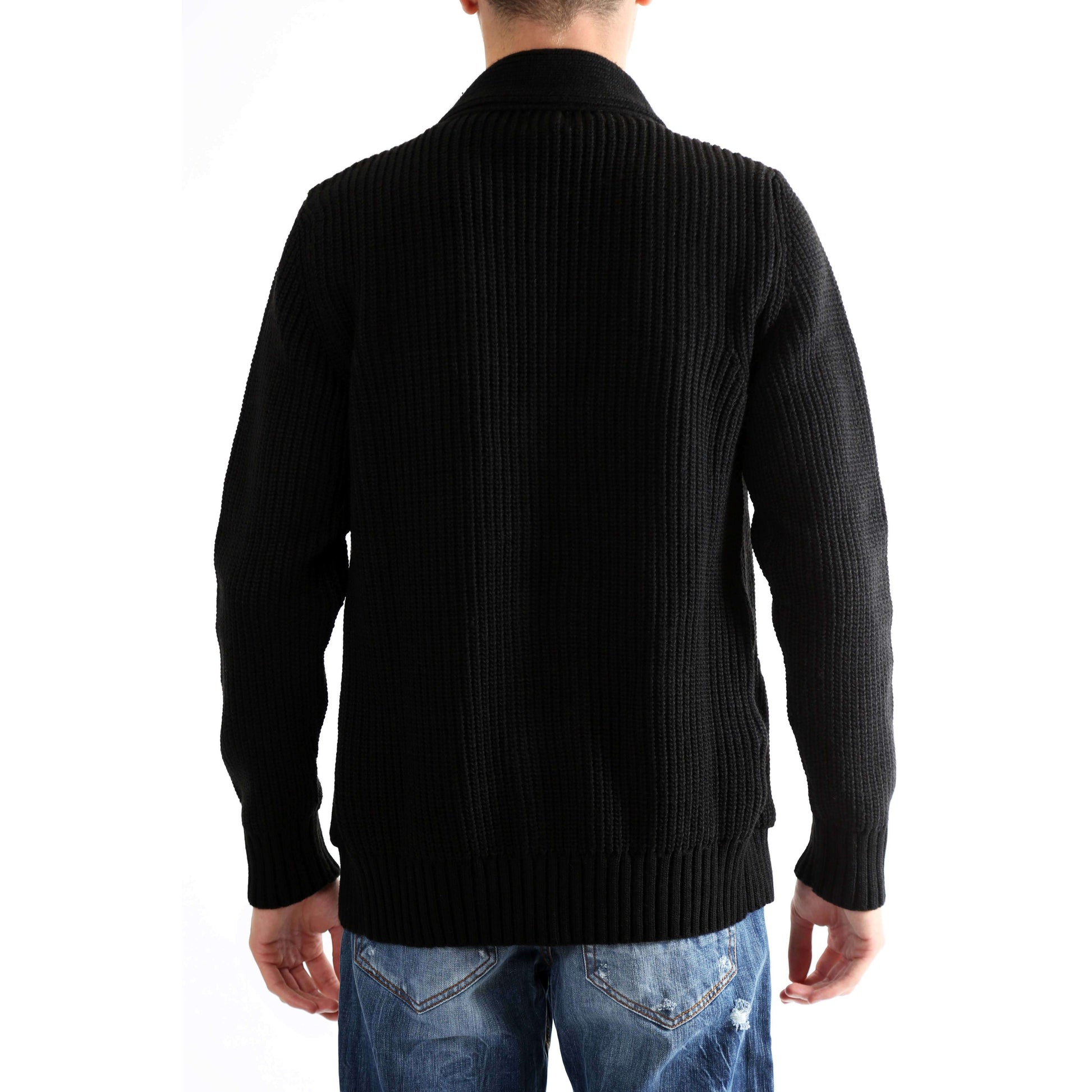 Gold Rush Uomo Cardigan Manica Lunga In Maglia Black