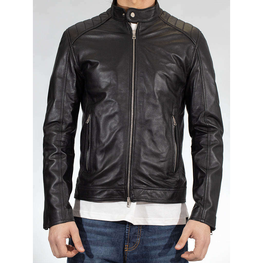 Gold Rush Uomo Giubbino Biker Pelle James