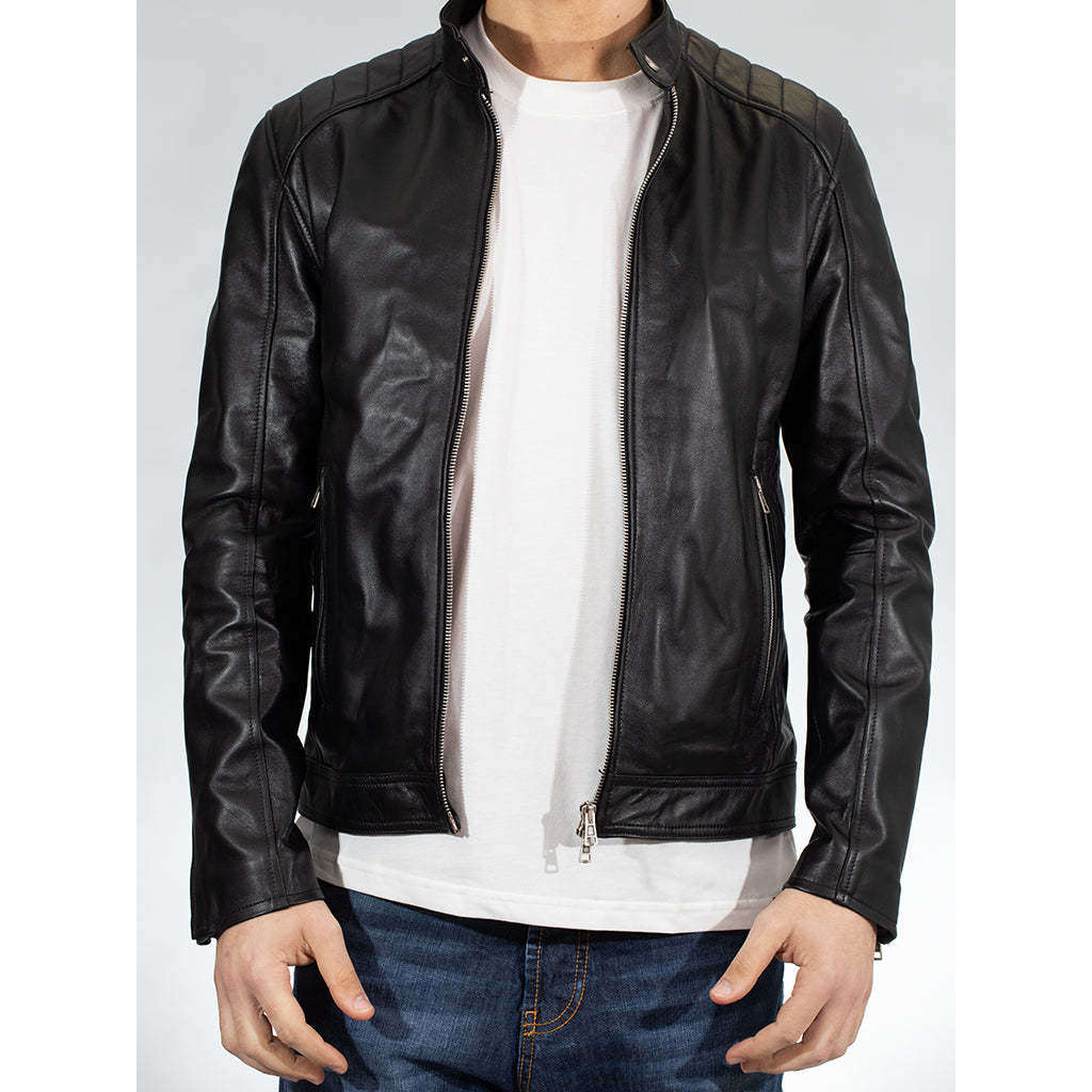 Gold Rush Uomo Giubbino Biker Pelle James