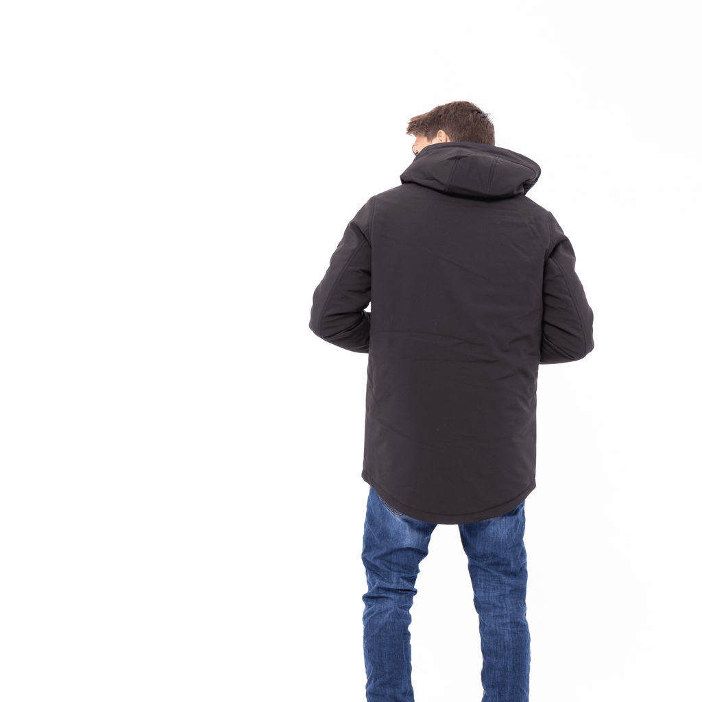 Gold Rush Uomo Giubbino Genius Imbottito Con Cappuccio Hooded Winter Jacket Black