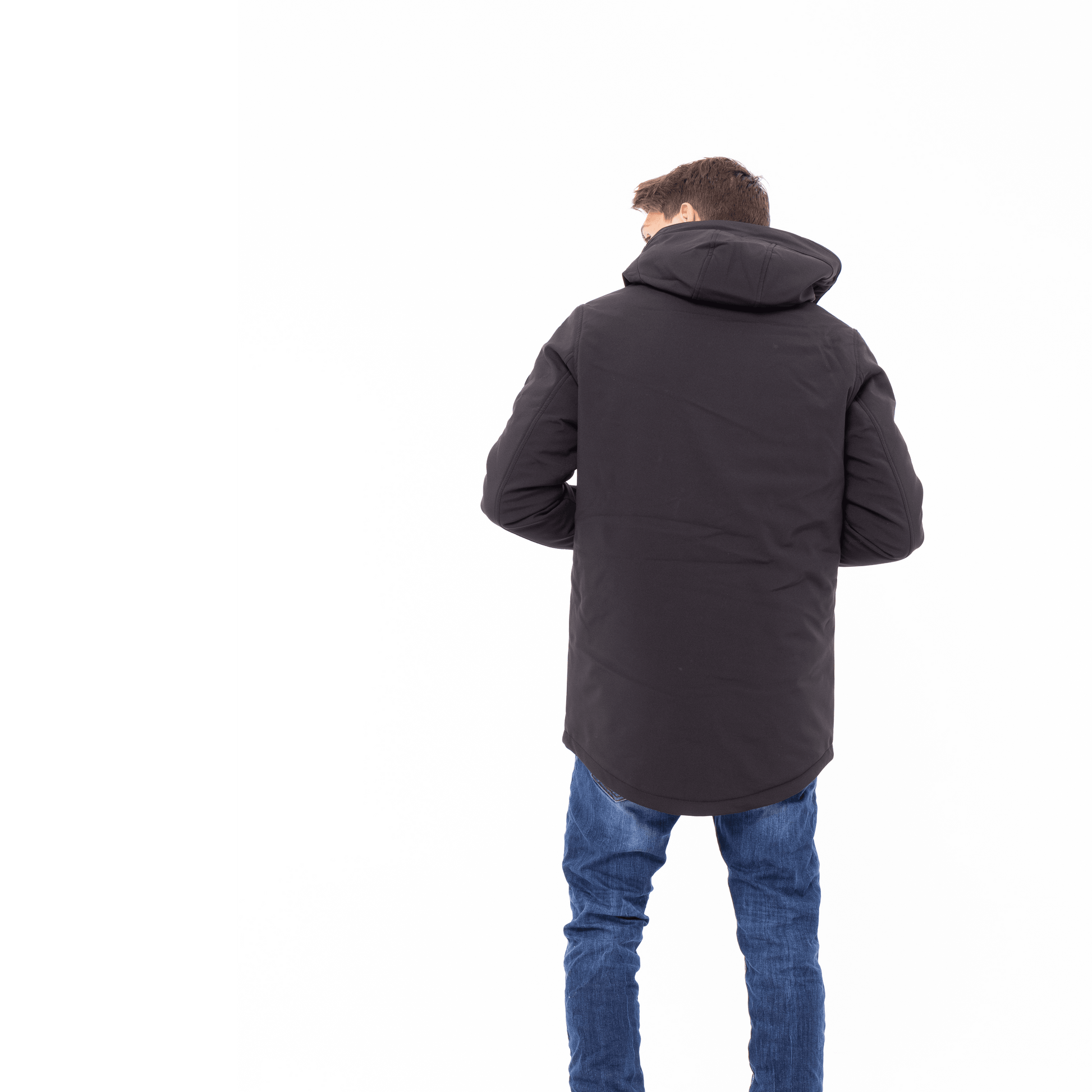 Gold Rush Uomo Giubbino Genius Imbottito Con Cappuccio Hooded Winter Jacket Black
