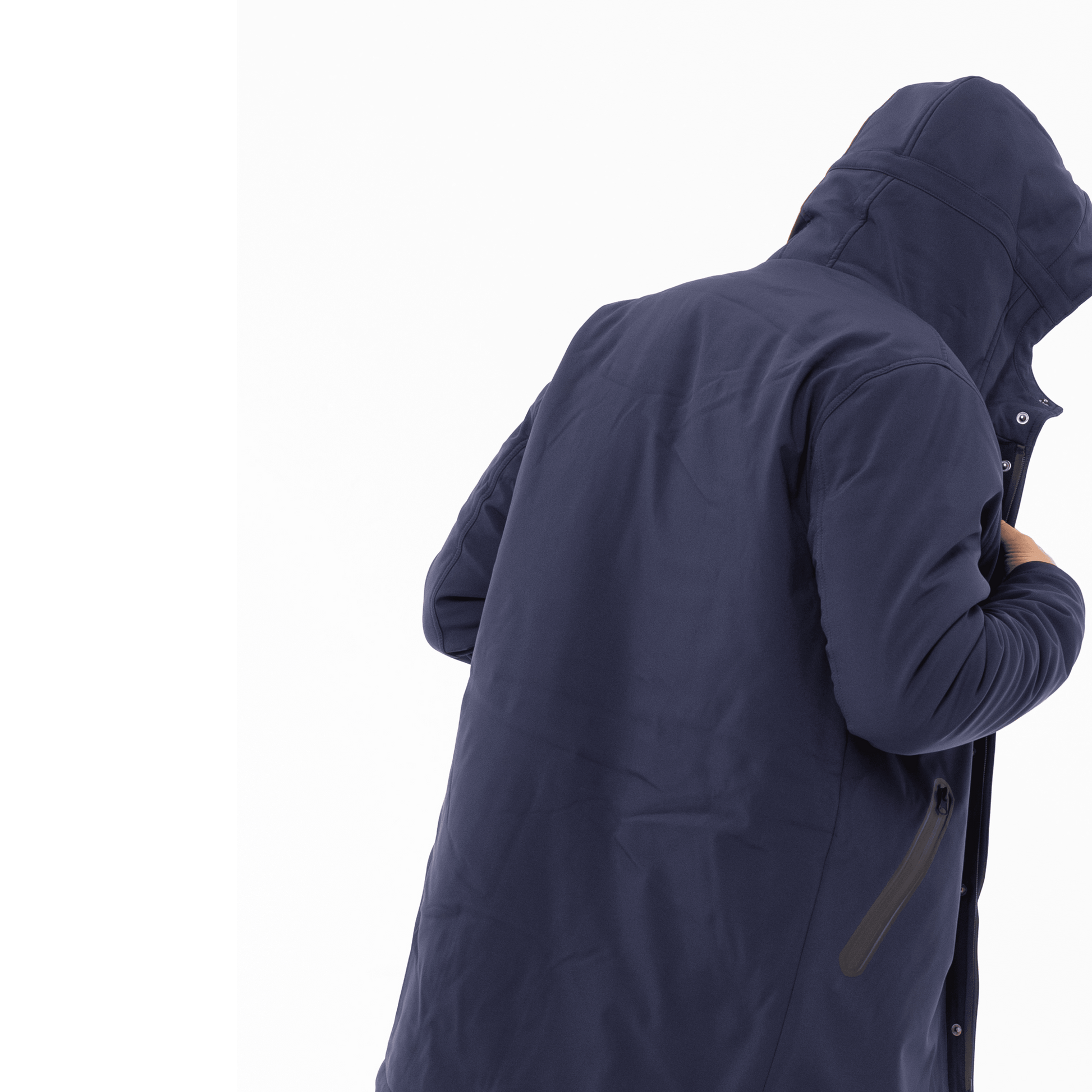Gold Rush Uomo Giubbino Genius Imbottito Con Cappuccio Hooded Winter Jacket Blue