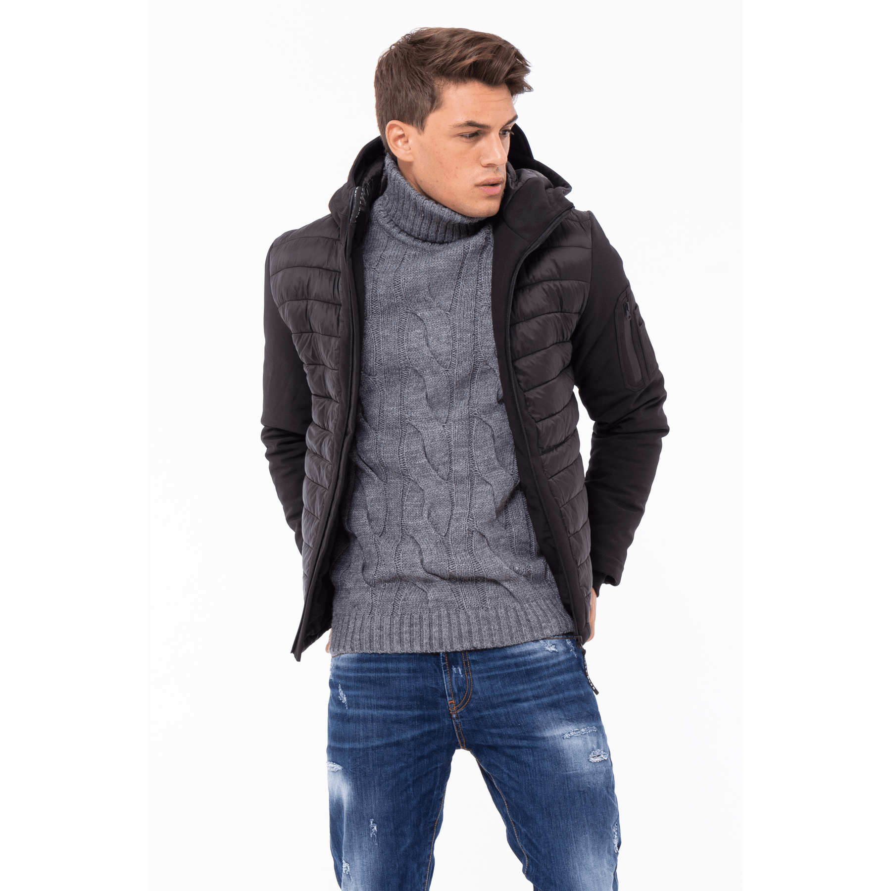 Gold Rush Uomo Giubbino Gore Imbottito Con Cappuccio Hooded Winter Jacket