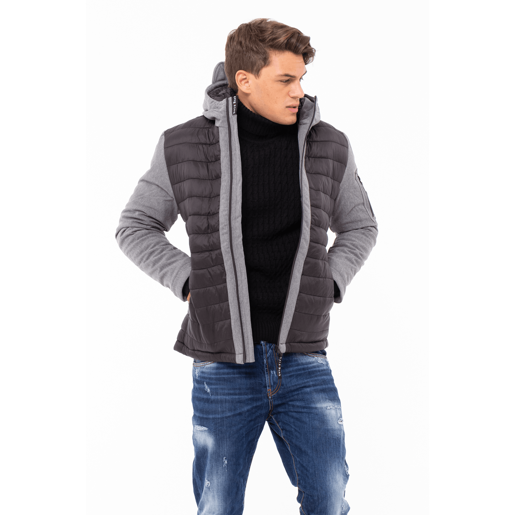 Gold Rush Uomo Giubbino Gore Imbottito Con Cappuccio Hooded Winter Jacket
