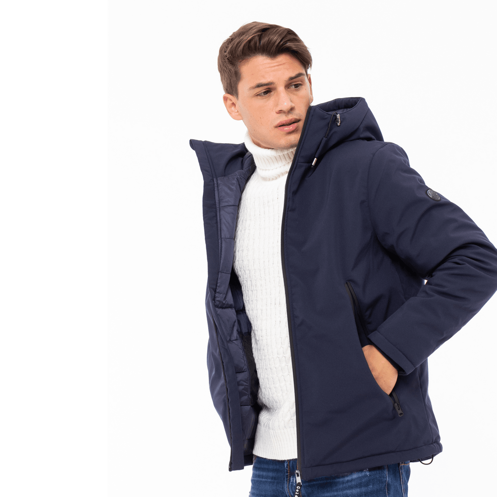 Gold Rush Uomo Giubbino New Great Imbottito Con Cappuccio Hooded Winter Jacket Black