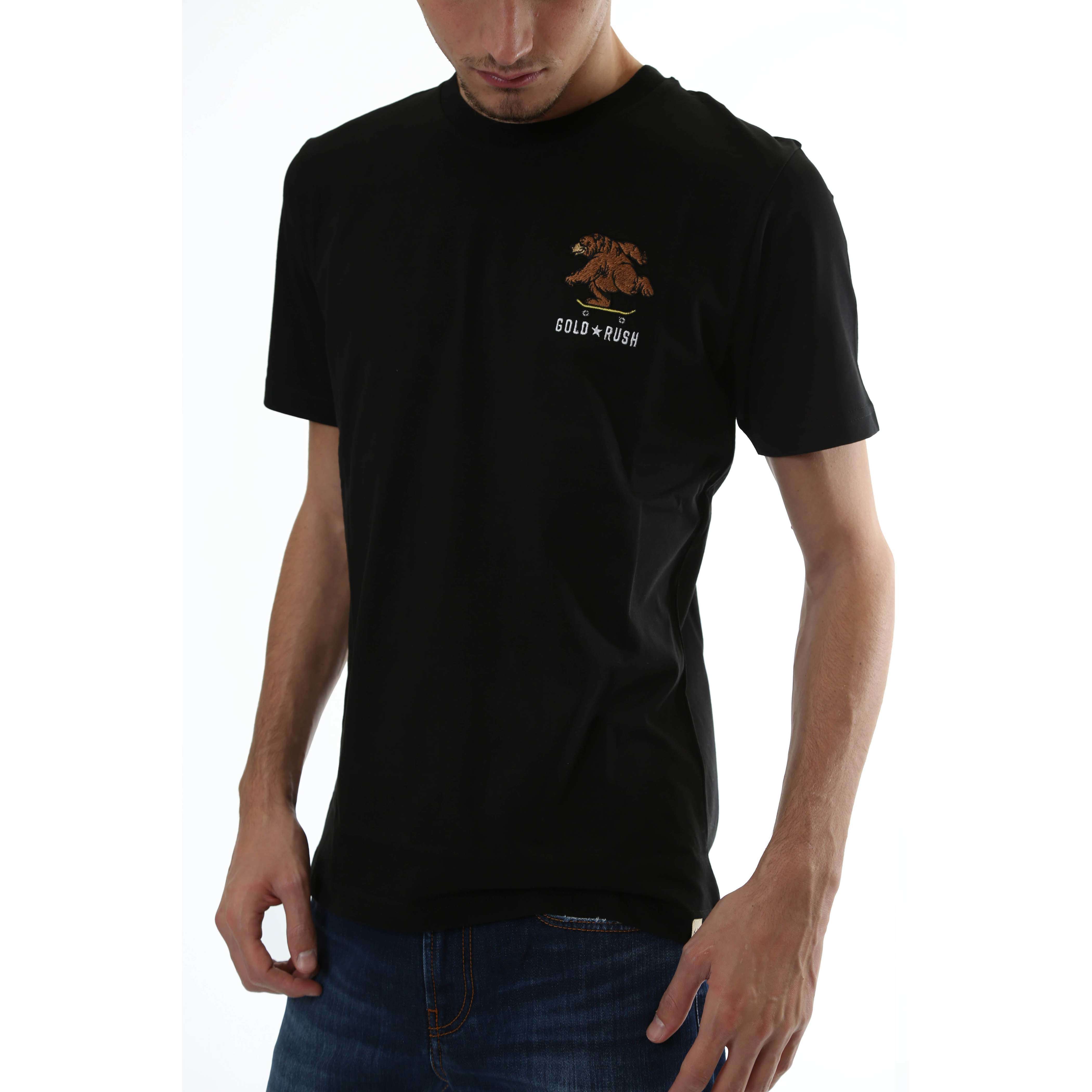 Gold Rush Uomo T-Shirt Basic Toppa Patchwork Black