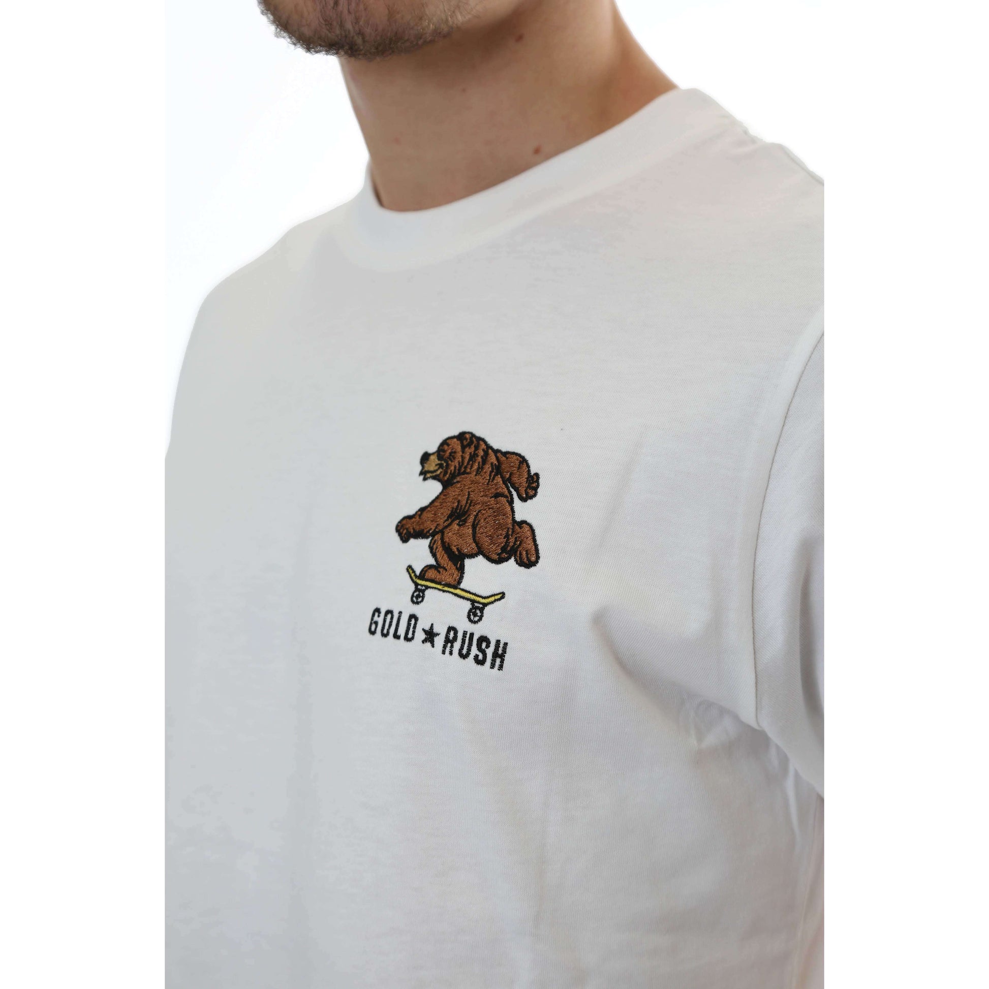 Gold Rush Uomo T-Shirt Basic Toppa Patchwork White