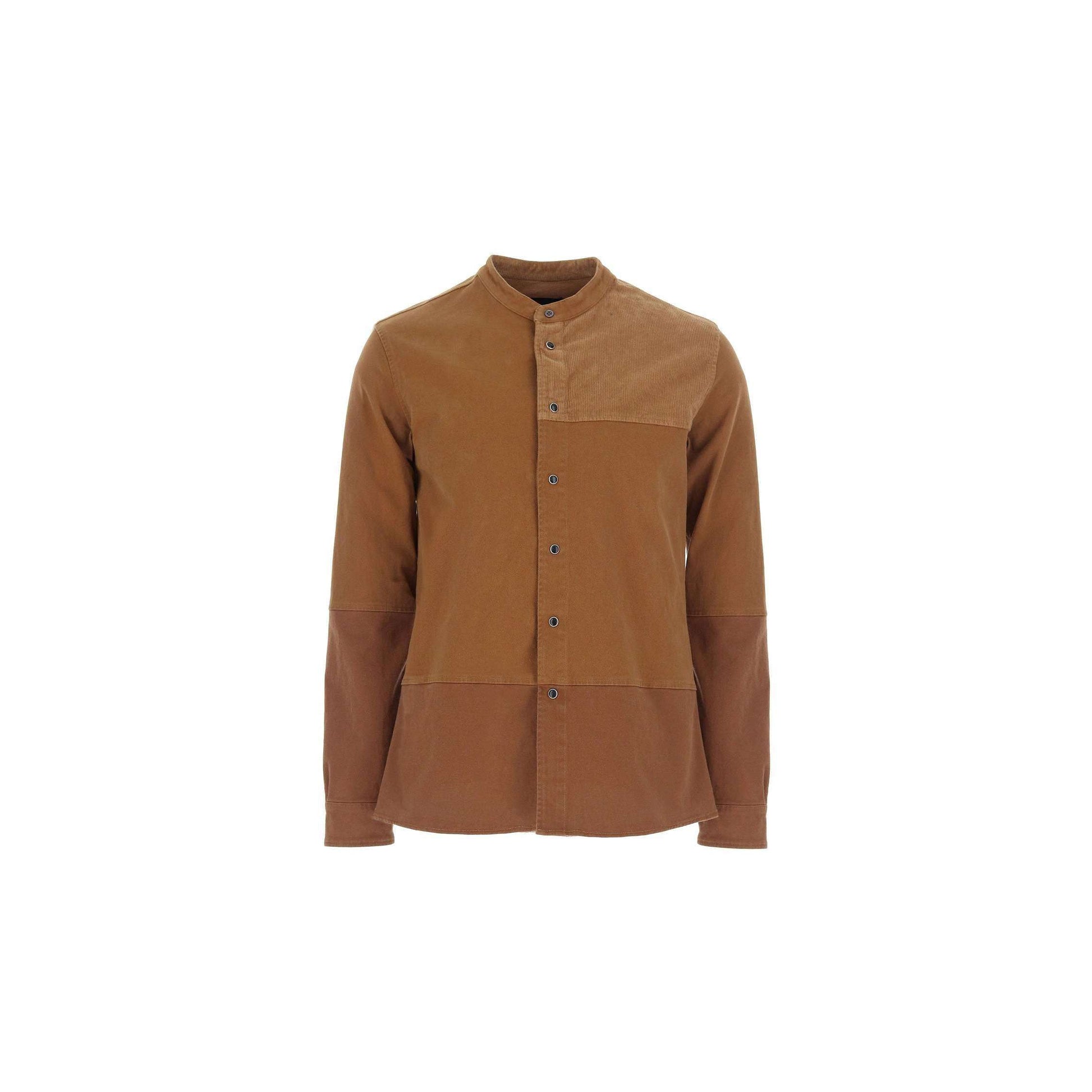 Imperial Uomo Camicia Manica Lunga Slim Patch Cotone Beige