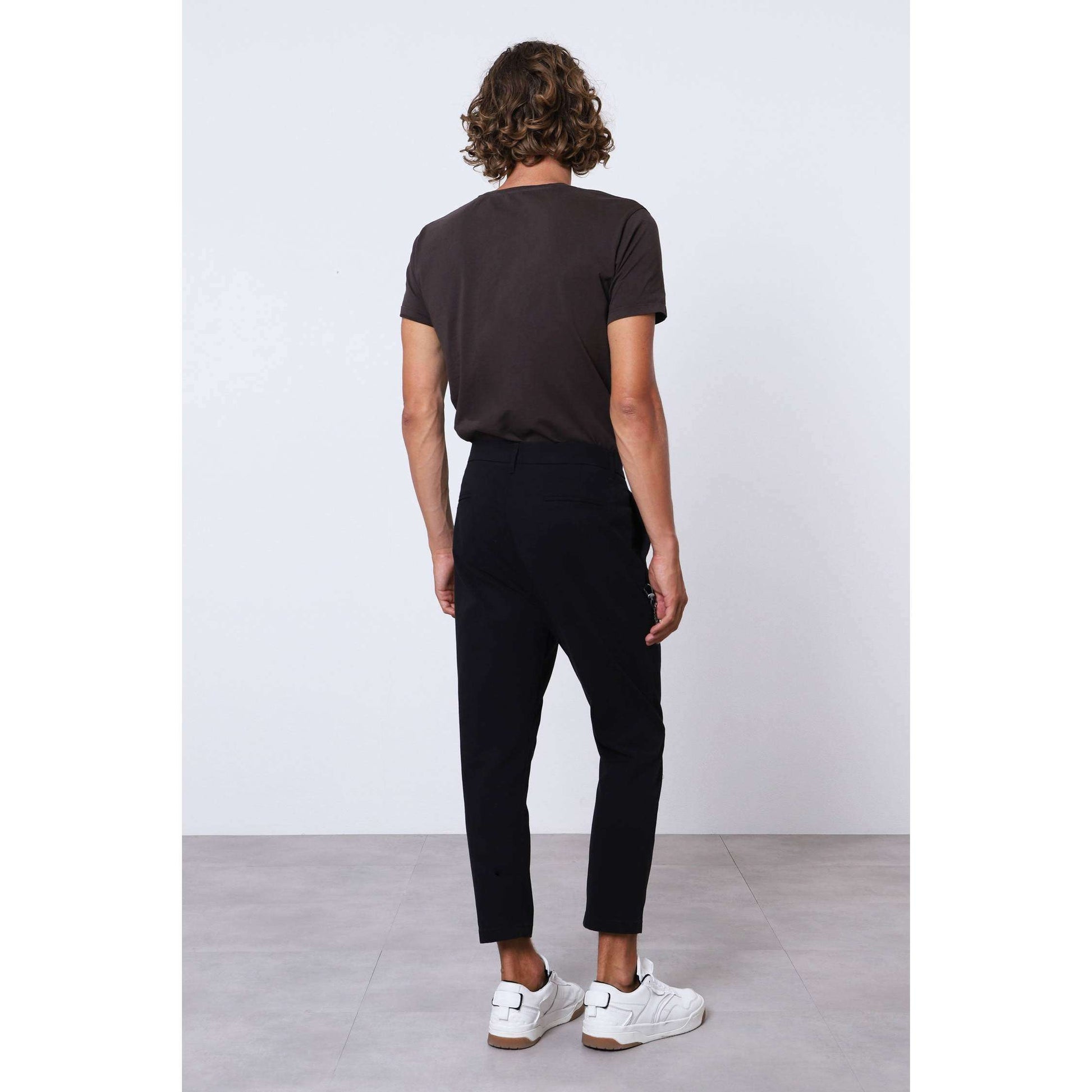 Imperial Uomo Pantalone Carrot Slim Gamba Dritta Con Risvolto Black