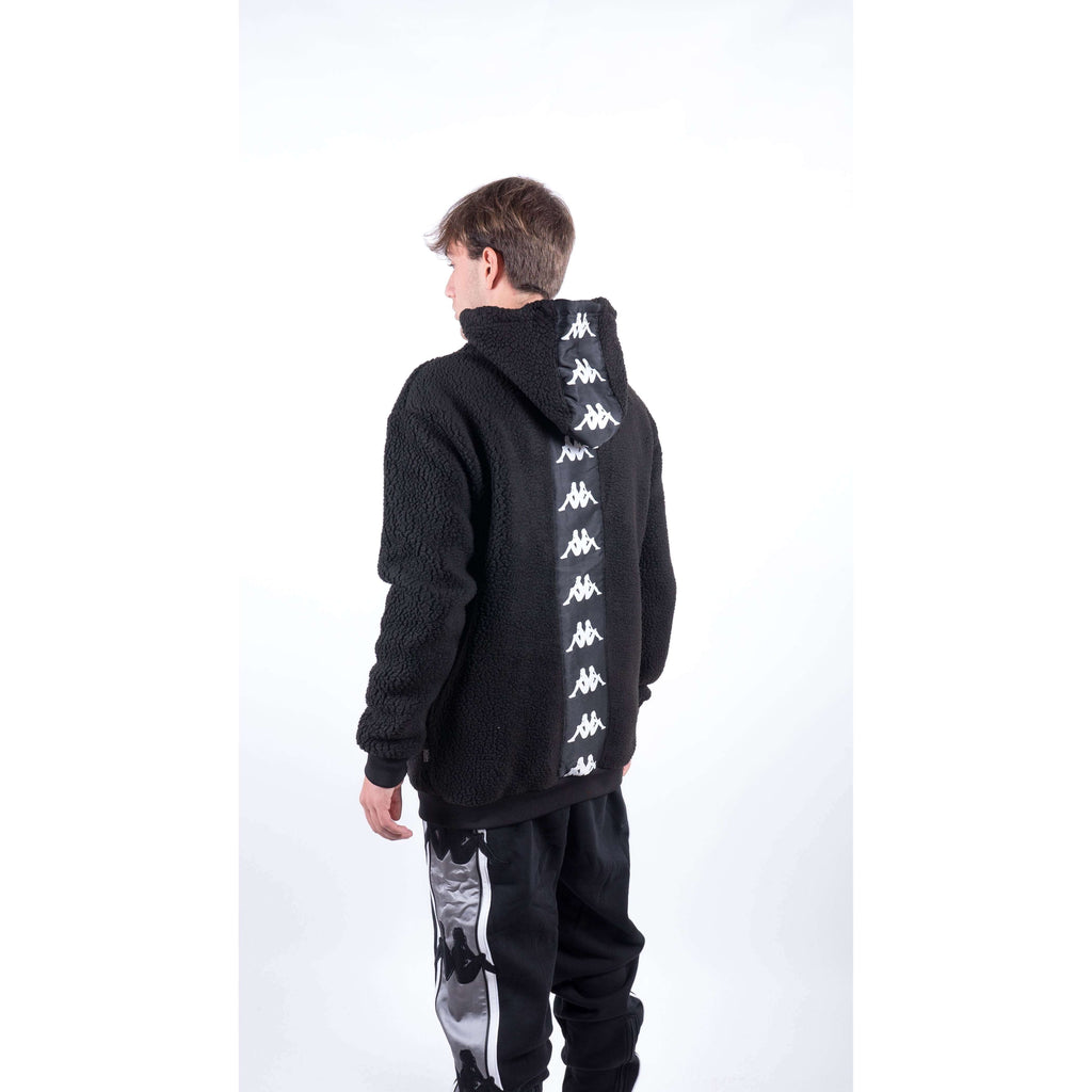 Kappa Uomo Felpa Manica Lunga Con Cappuccio Hooded Sweatshirt Banda10 Baisto Black