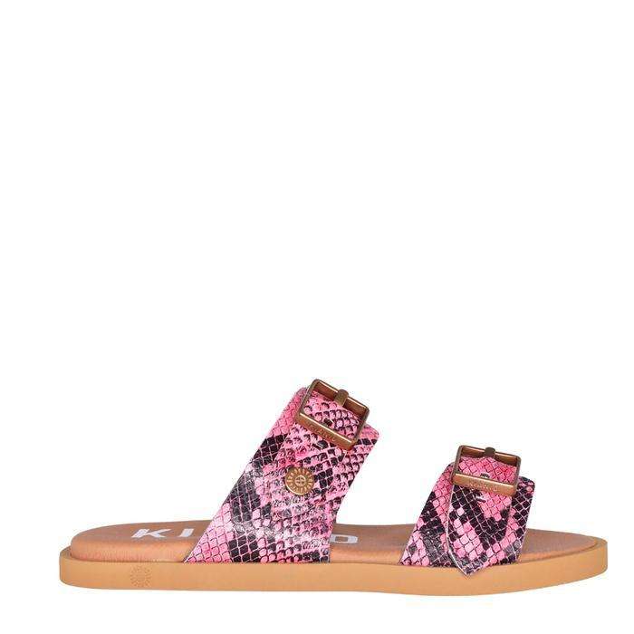 KIANID DONNA SANDALO Polignano Flat Caramel Snake