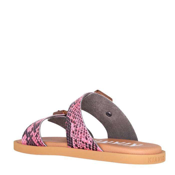 KIANID DONNA SANDALO Polignano Flat Caramel Snake