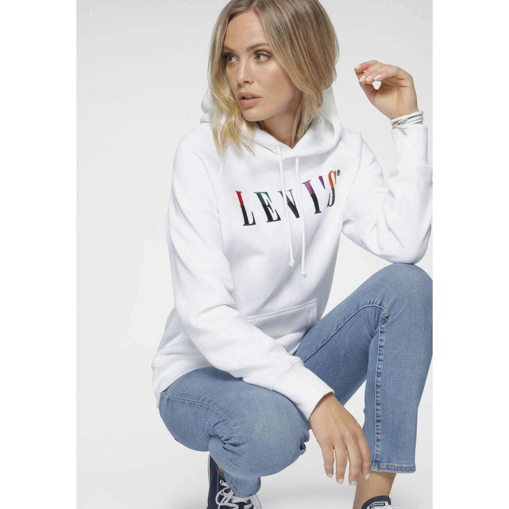 Levi's Donna Felpa Manica Lunga Sweatshirt Stampa Color White