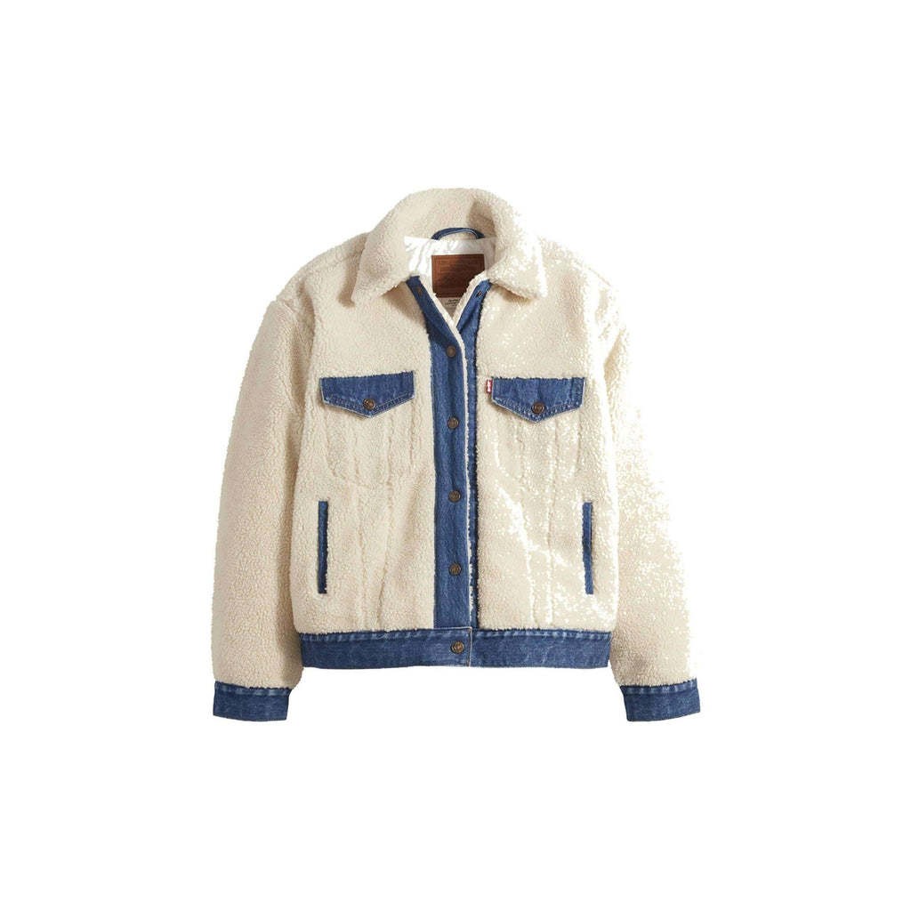 Levi's Donna Giubbotto Jacket Jeans Denim Sherpa Reverse