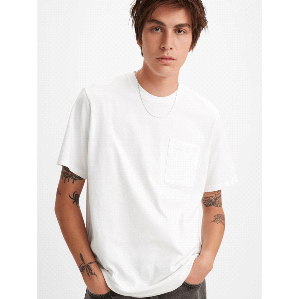 Levi's Uomo T-shirt Pocket Bianca A3697-0012