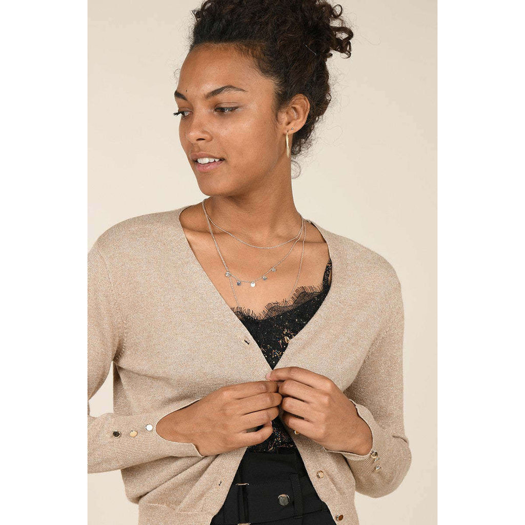 Molly Bracken Donna Cardigan Pullover Scollo a V Manica Lunga Con Bottoni