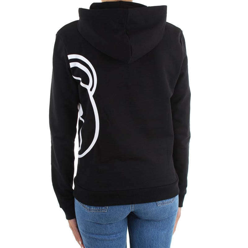 Moschino Donna Felpa Manica Lunga Stampa Bear Black&White
