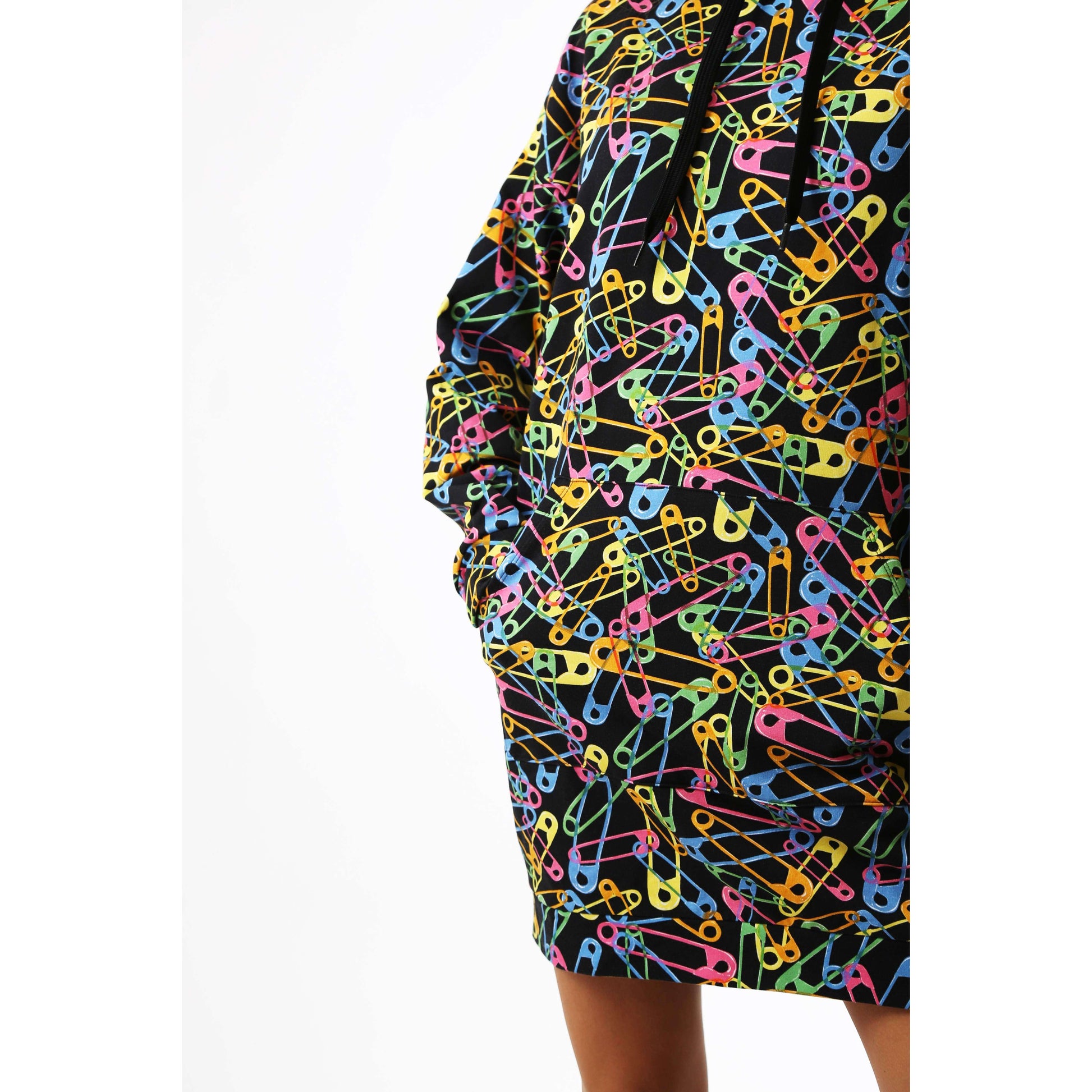 Moschino Donna Felpa Vestito Manica Lunga Stampa Multicolor