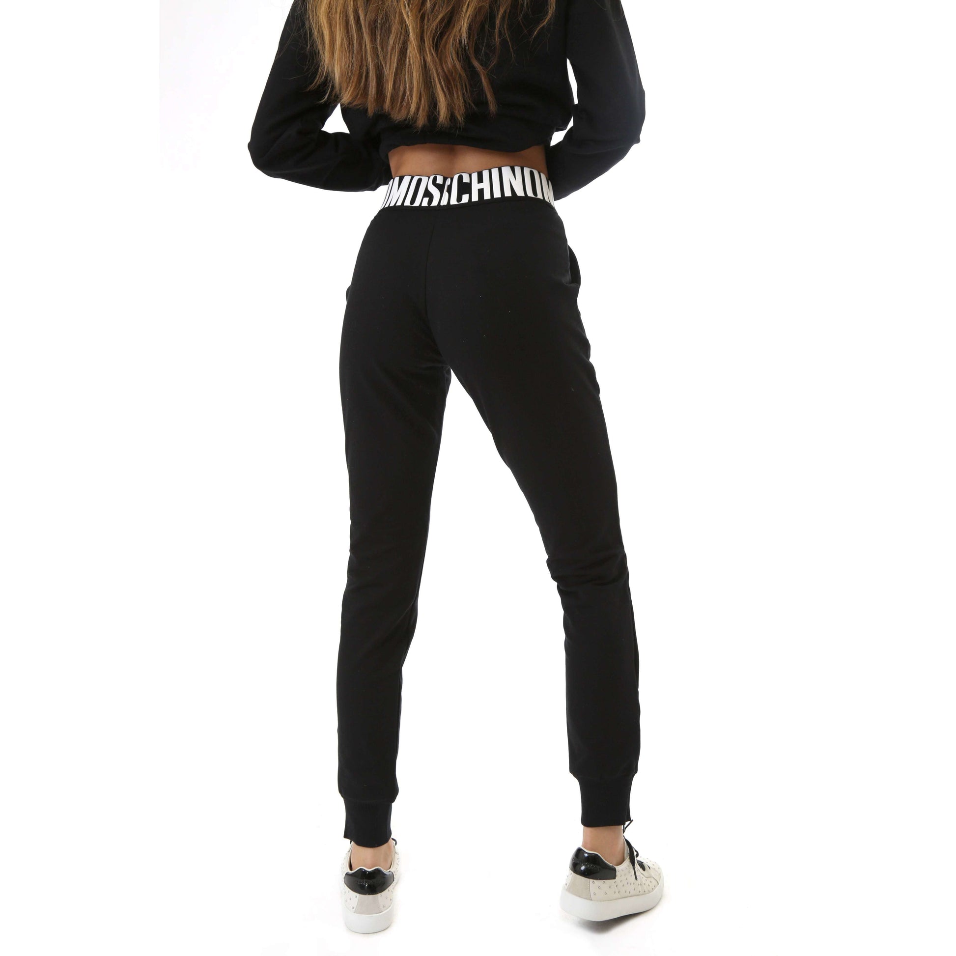 Moschino Donna Pantalone Logo Stampato Black&White