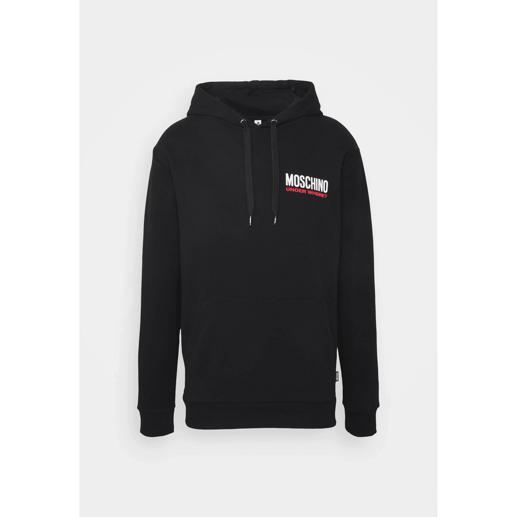 Moschino Uomo Felpa Manica Lunga Logo Laterale Black