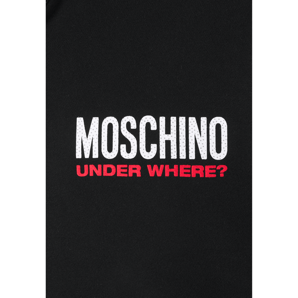 Moschino Uomo Felpa Manica Lunga Logo Laterale Black