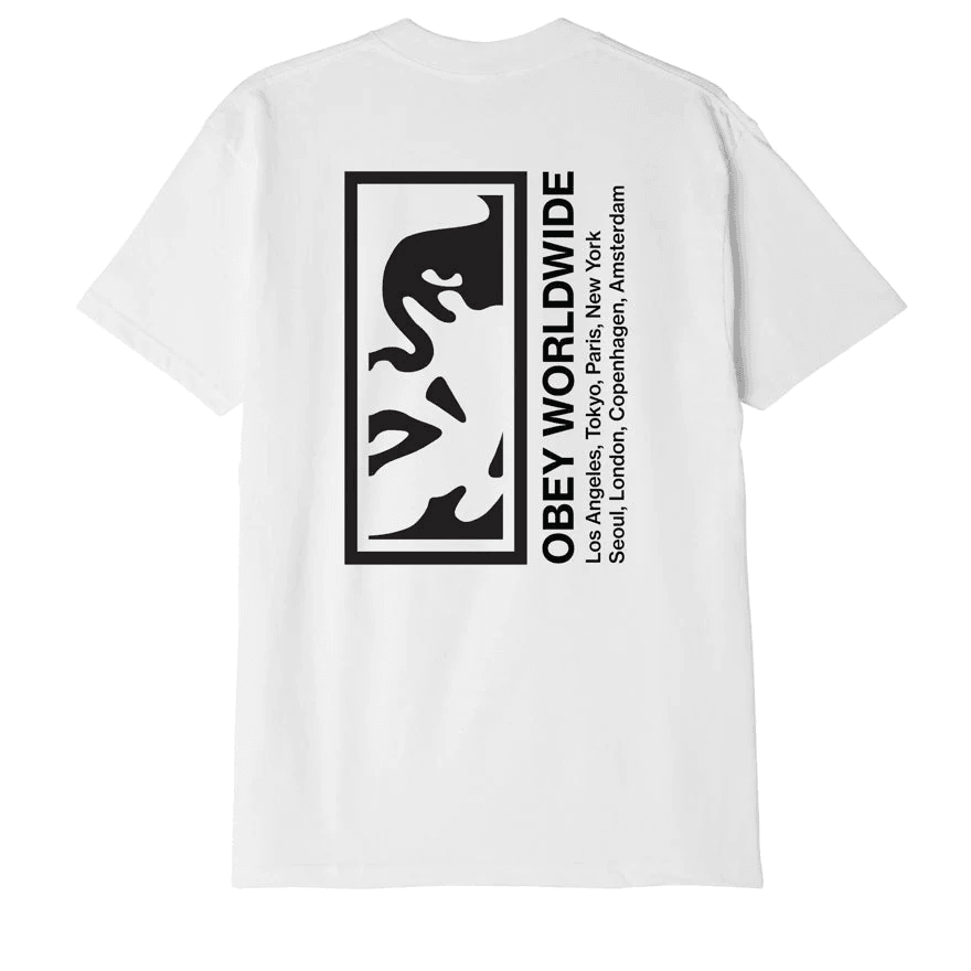 Obey Uomo T-shirt Half Face Icon Bianca 22MC0000568
