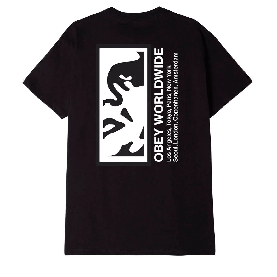 Obey Uomo T-shirt Half Face Icon Nera 22MC0000568