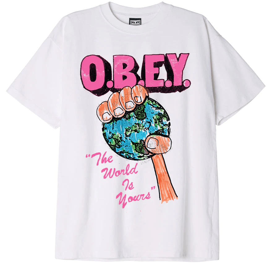 Obey Uomo T-shirt The World Is Yours Bianca 22MC0000577