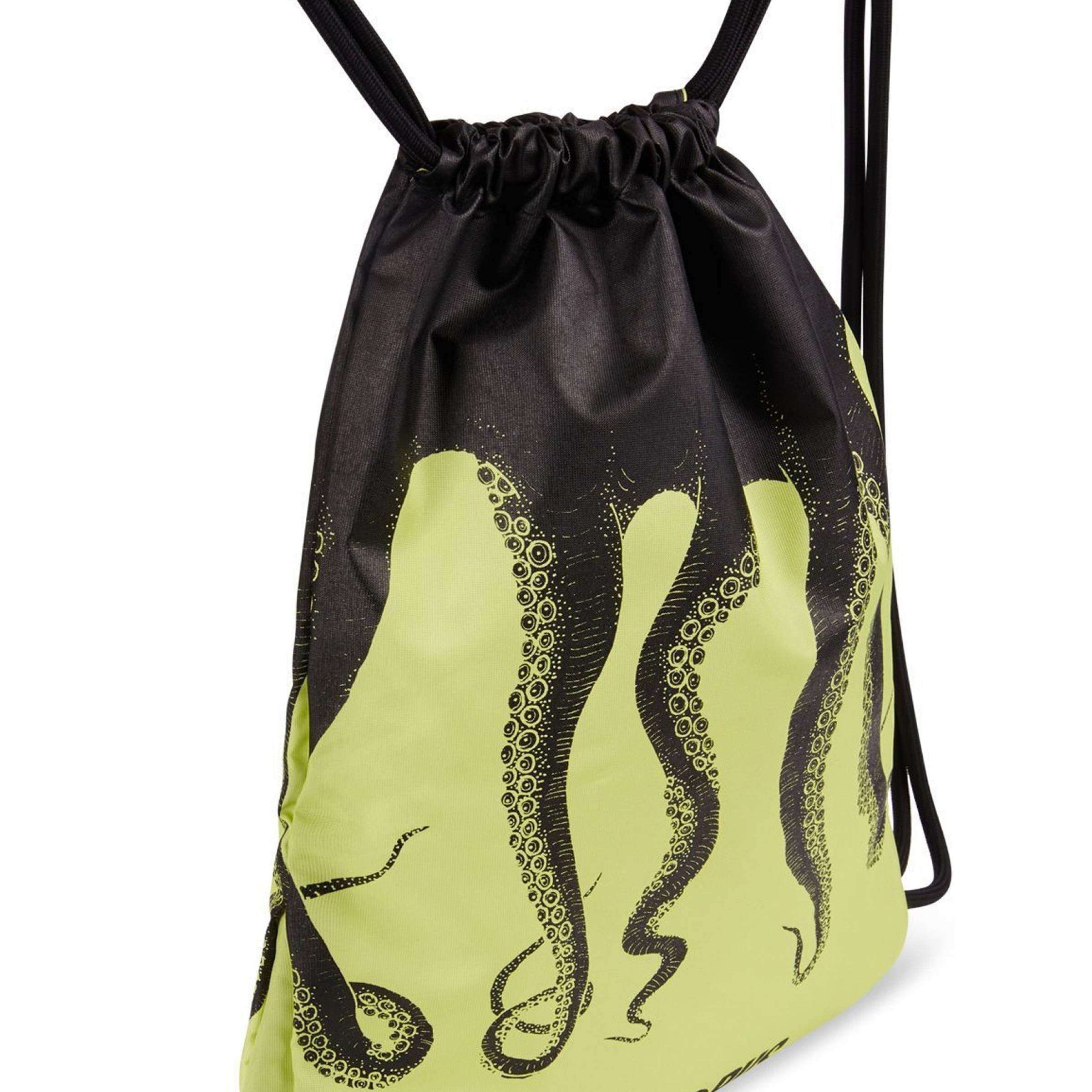 Octopus Zaino Screen Printed Drawstring Backpack Yellow