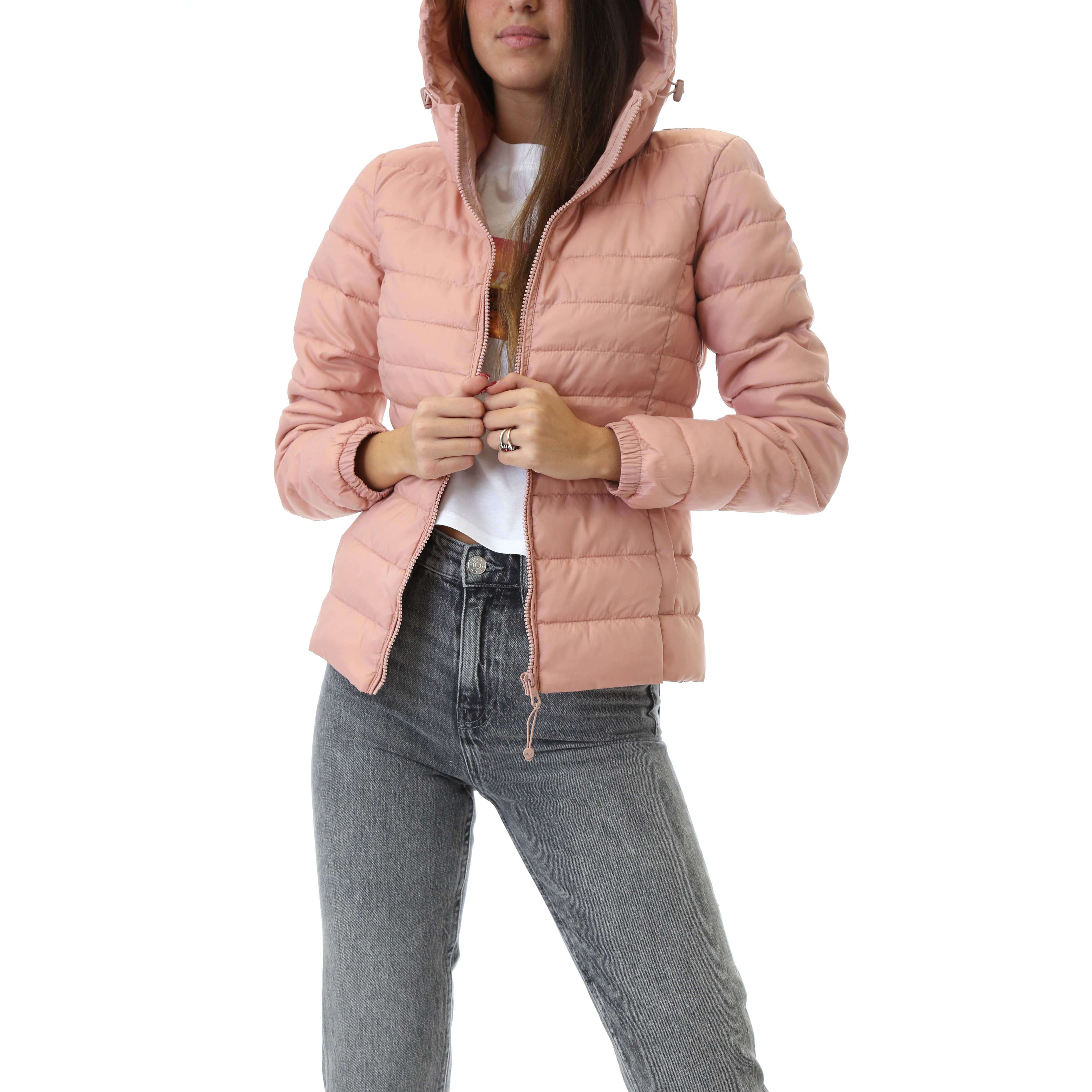 Only Donna Giubbotto Imbottito Bomber Tahoe Hood Pink