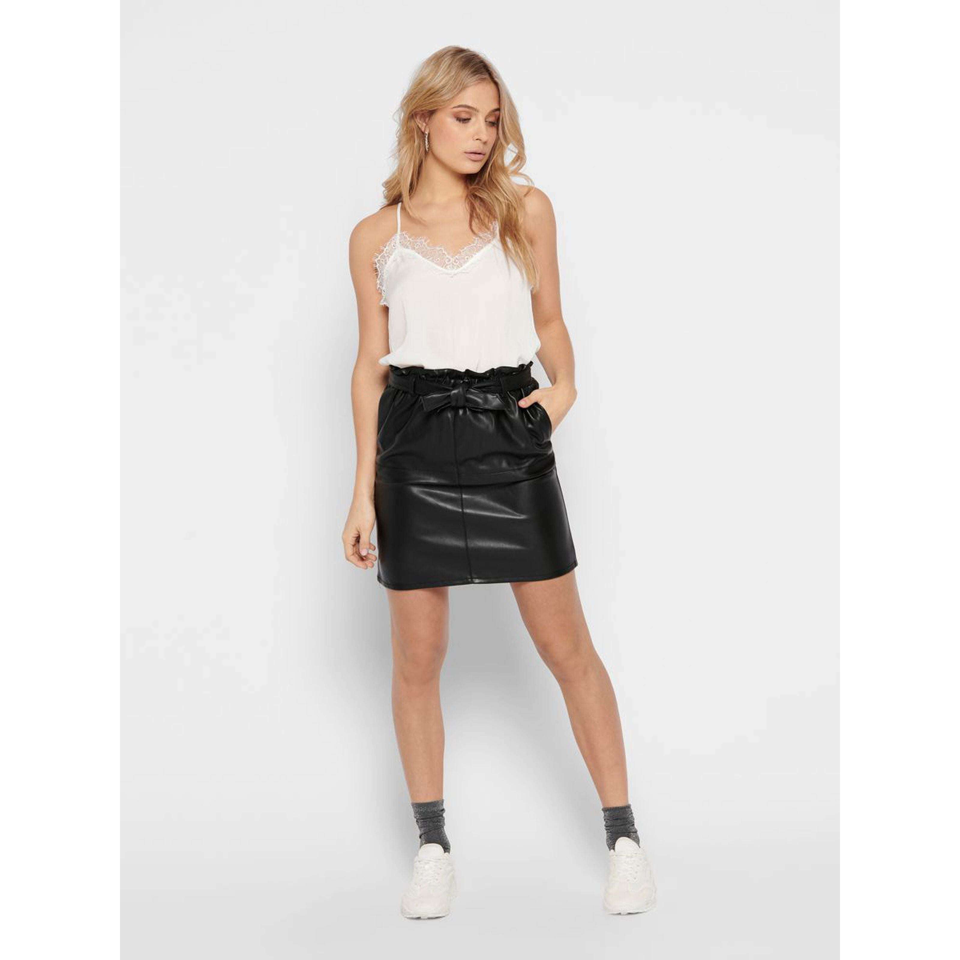 Only Donna Gonna Mini Skirt Eco Pelle Faux Leather