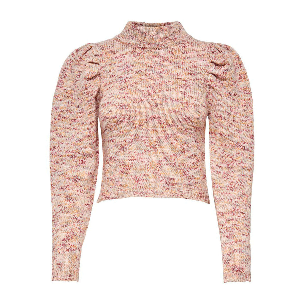 Only Donna Maglia Sweater Manica Lunga Manica Palloncino Puff Marolla Pink