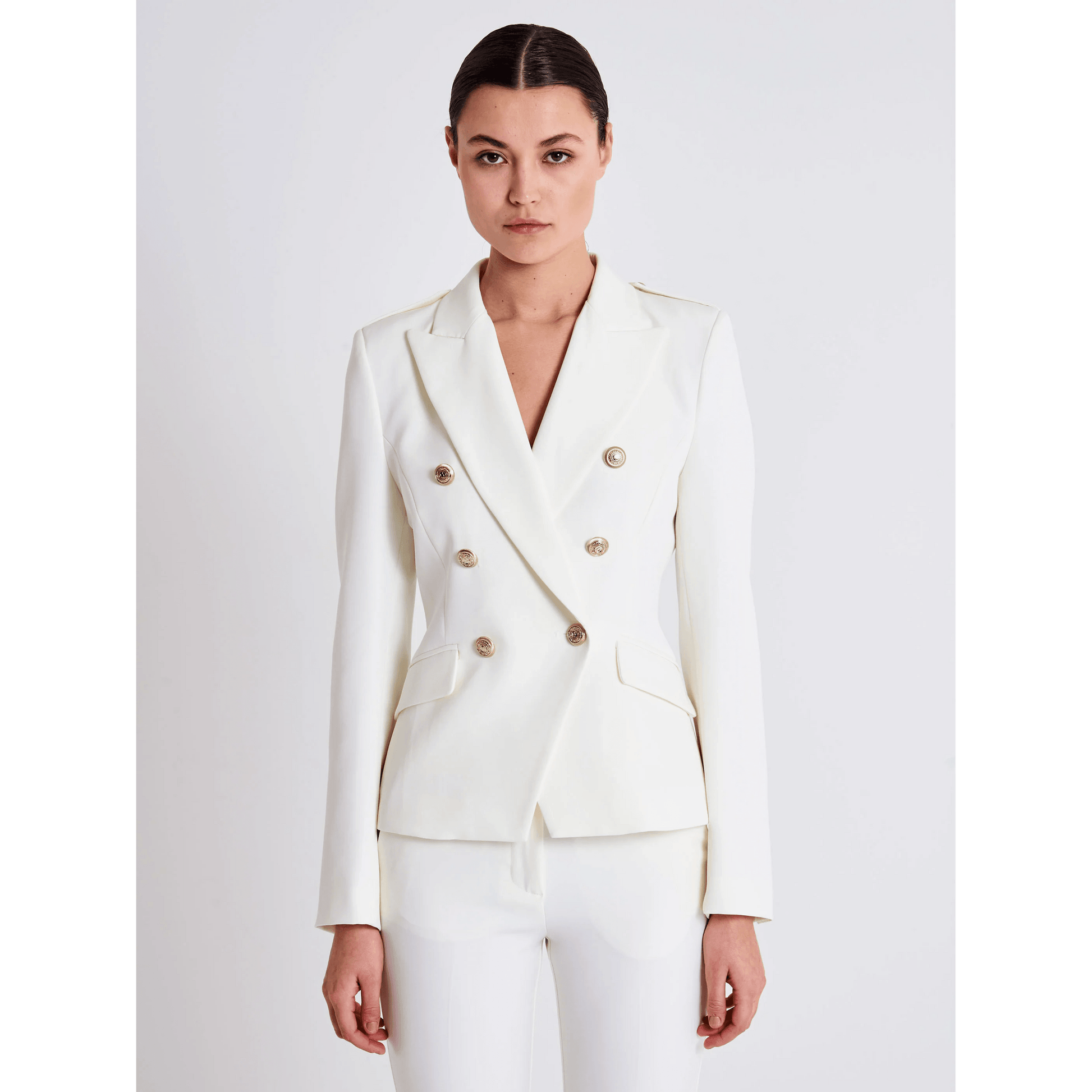 Vicolo Donna Giacca Blazer Bianco Natura TE0048