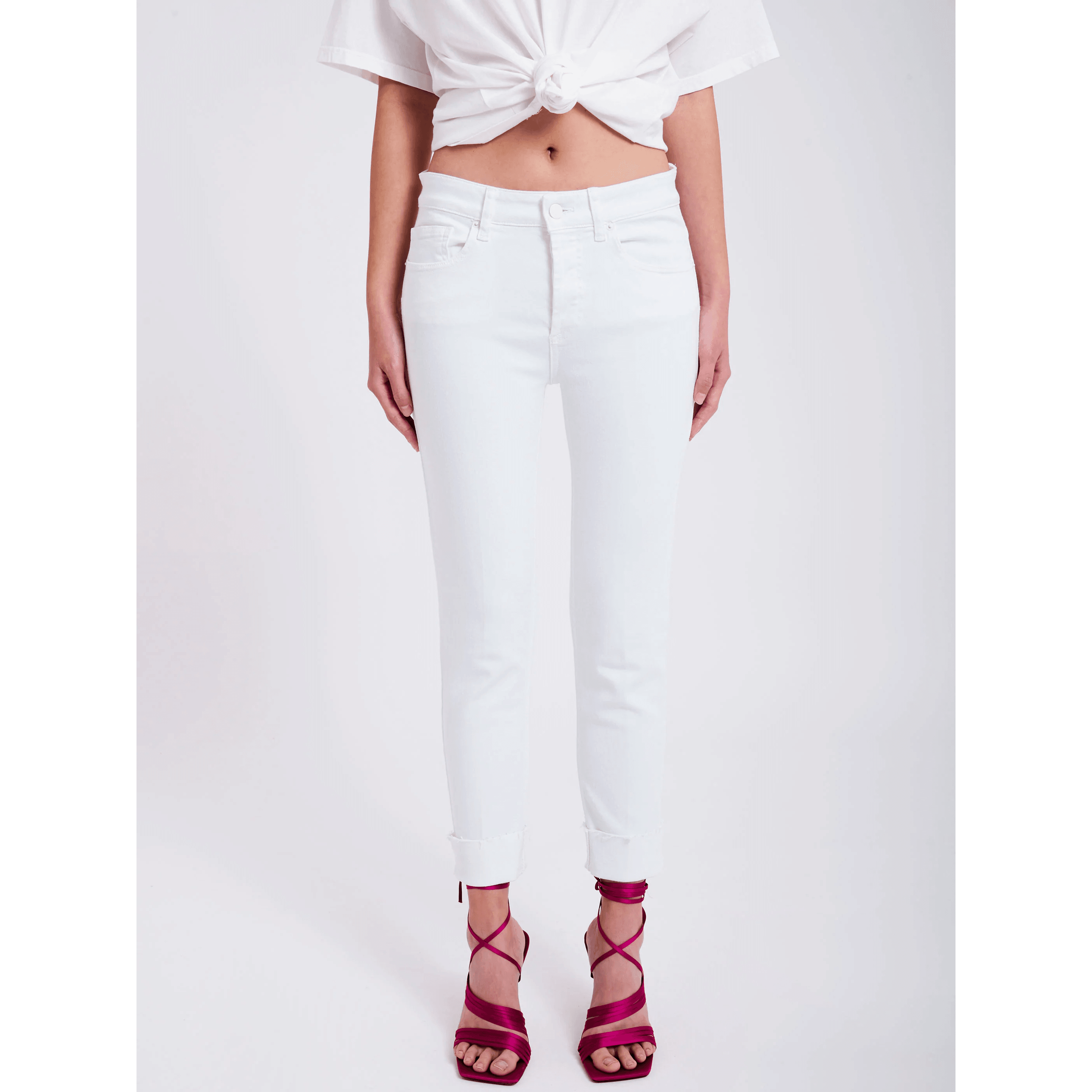 Vicolo Donna Pantalone Jeans Bianco Icon Daisy DE5106