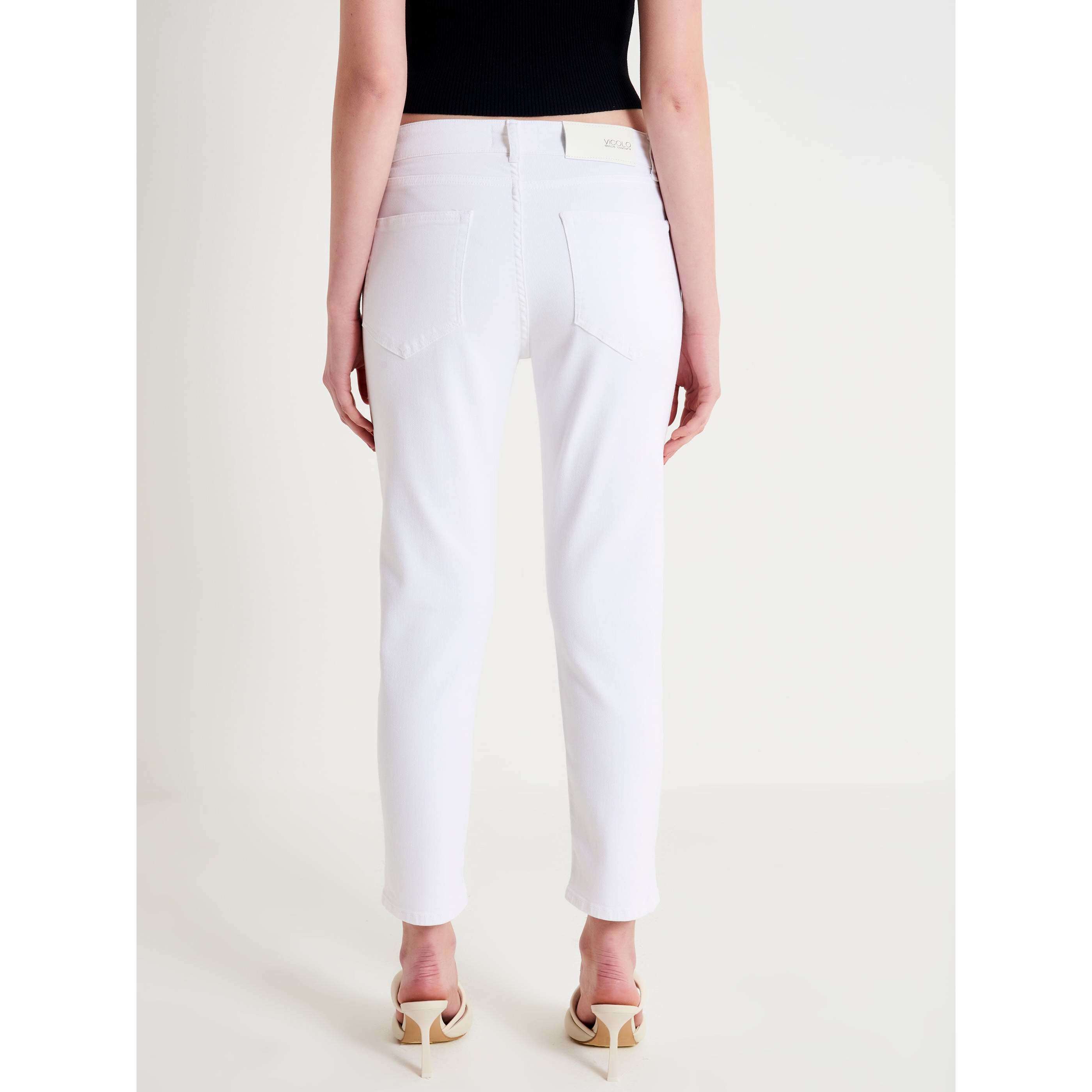 Vicolo Donna Pantalone Jeans Bianco Icon Piper DE5105