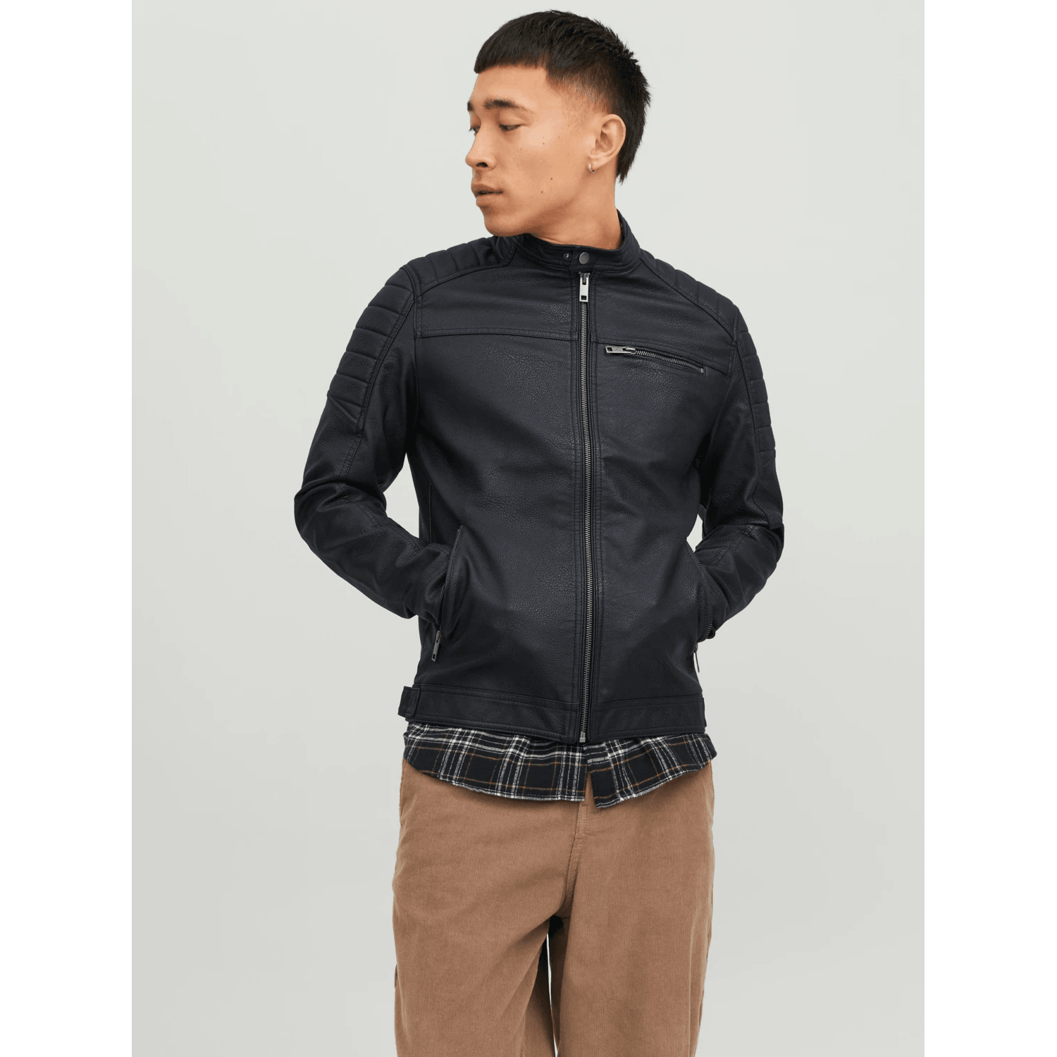 Jack & Jones Uomo Giubbino Biker  Nera12147218