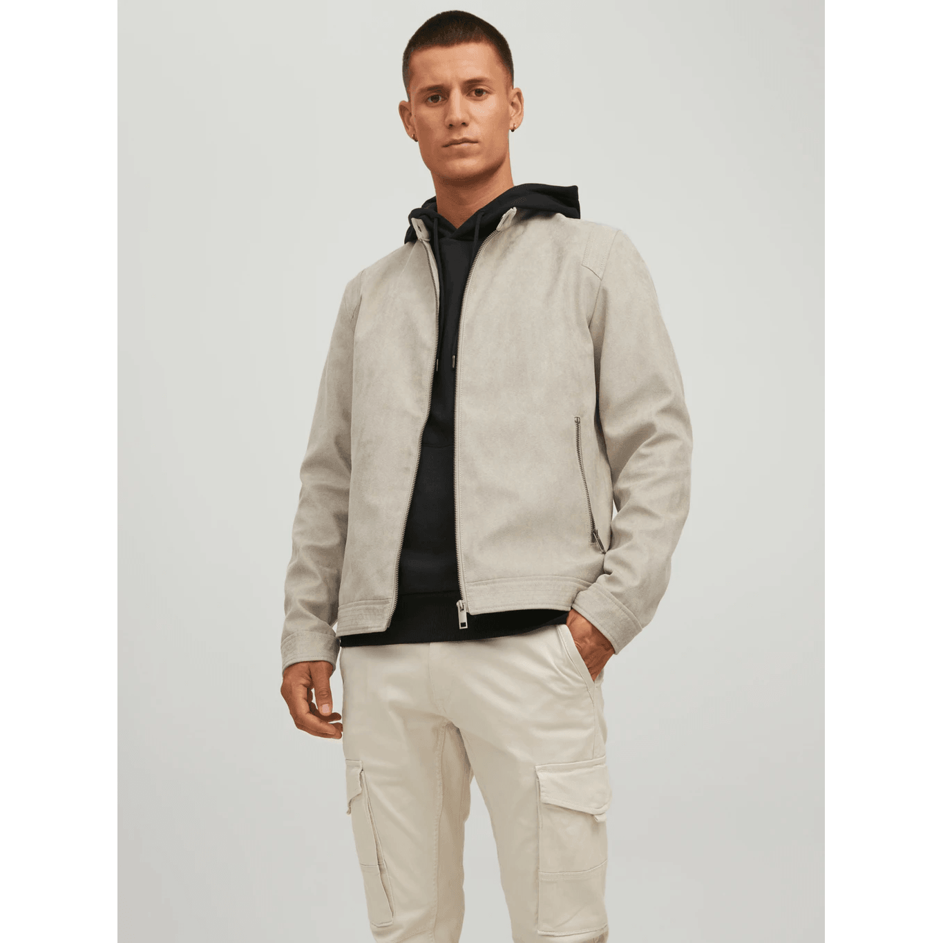 Jack & Jones Uomo Giubbino Rocky Clean Noos Grigio 12223141