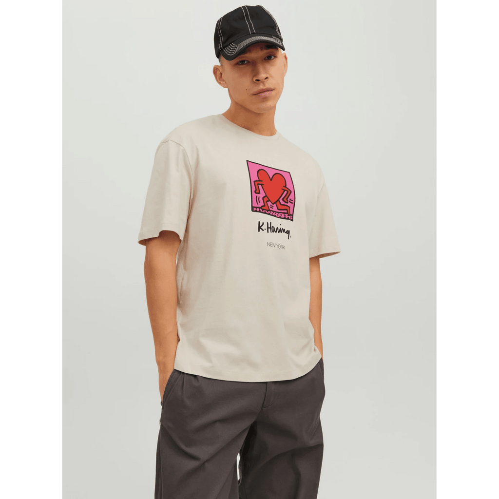 Jack & Jones Uomo T-shirt Keithharing Beige 12230685
