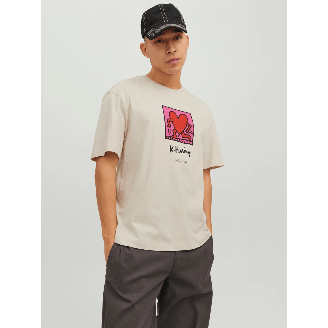 Jack & Jones Uomo T-shirt Keithharing Beige 12230685