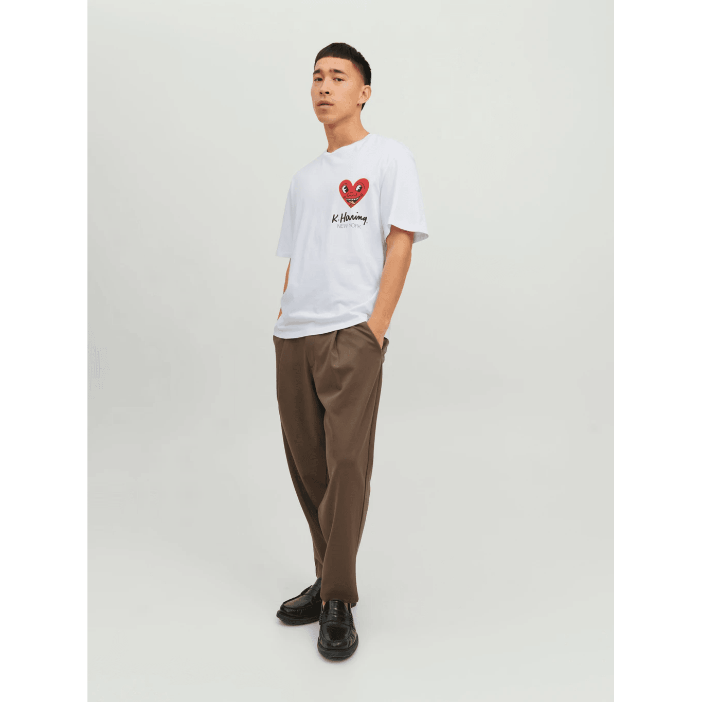 Jack & Jones Uomo T-shirt Keithharing Bianco 12230685