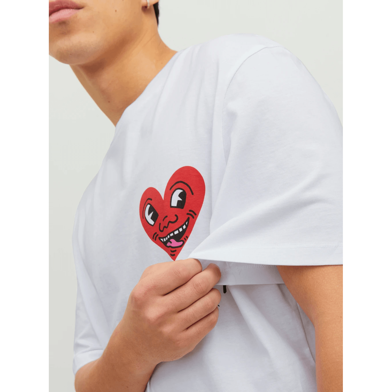 Jack & Jones Uomo T-shirt Keithharing Bianco 12230685